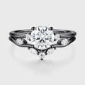 Round Cut Moissanite Wedding Bridal Set