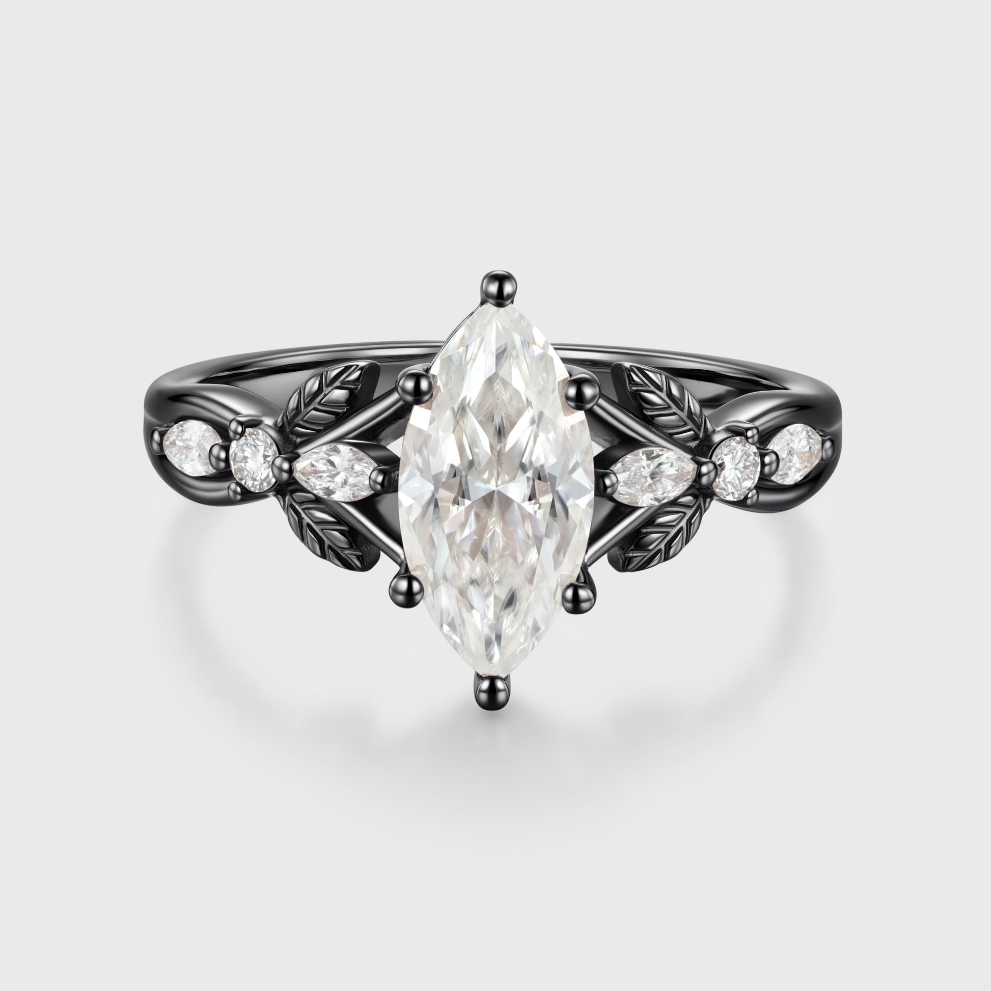 Marquise cut Moissanite Engagement Ring