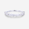 Moissanite | Diamond Half Eternity Wedding Band