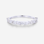 Moissanite | Diamond Half Eternity Wedding Band