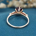 Oval cut Lab Alexandrite Solid Gold Engagement Ring