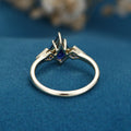 Kite Cut Lab Sapphire Yellow Gold Engagement Ring