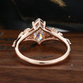 Nature Inspired Marquise cut Moissanite Leaf Gold Engagement Ring