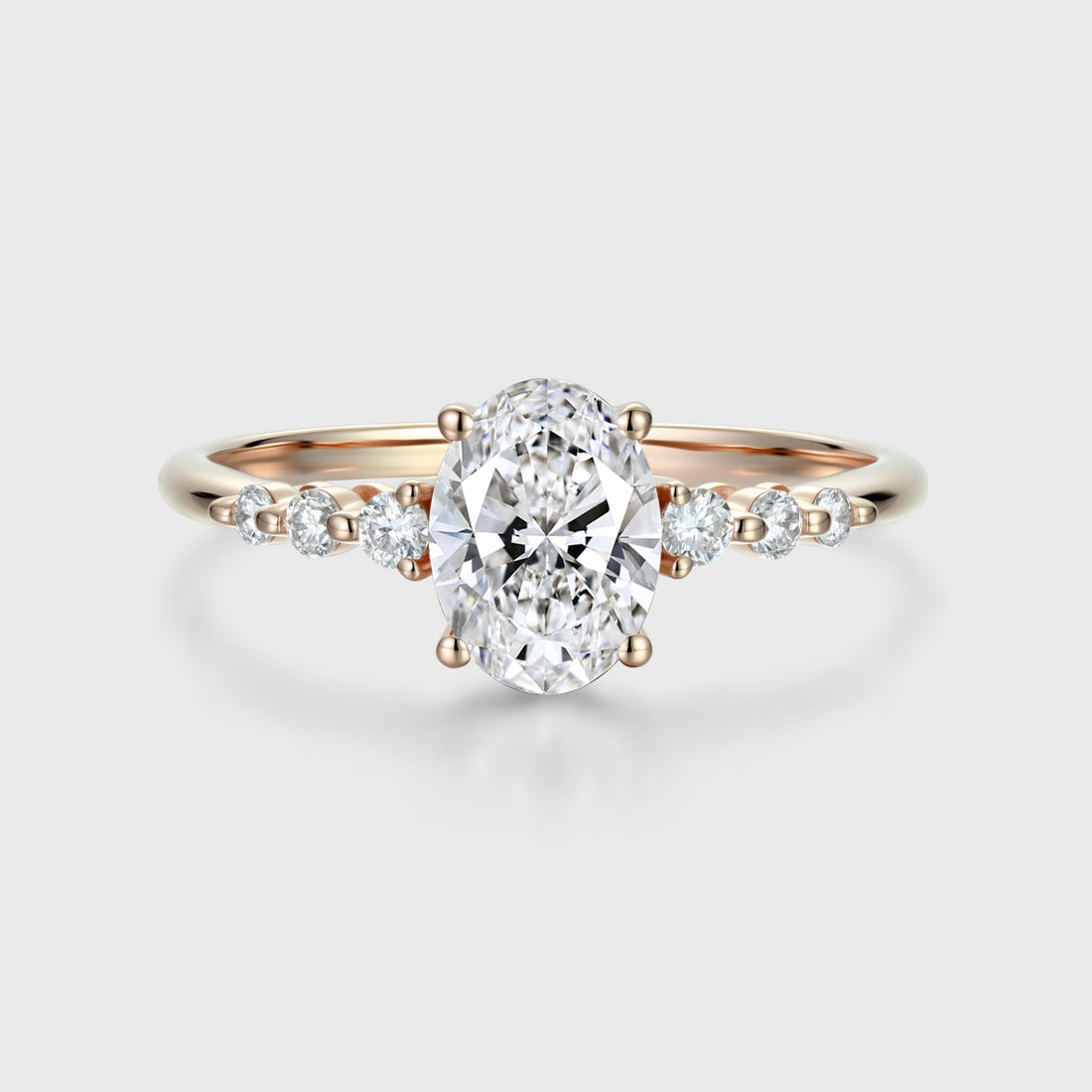 1.5Carat Oval Shaped Lab grown Diamond Engagement Ring