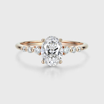 1.5Carat Oval Shaped Lab grown Diamond Engagement Ring