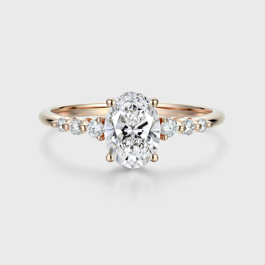 1.5Carat Oval Shaped Lab grown Diamond Engagement Ring
