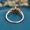 Princess cut Lab grown Emerald Solid Gold Engagement Ring