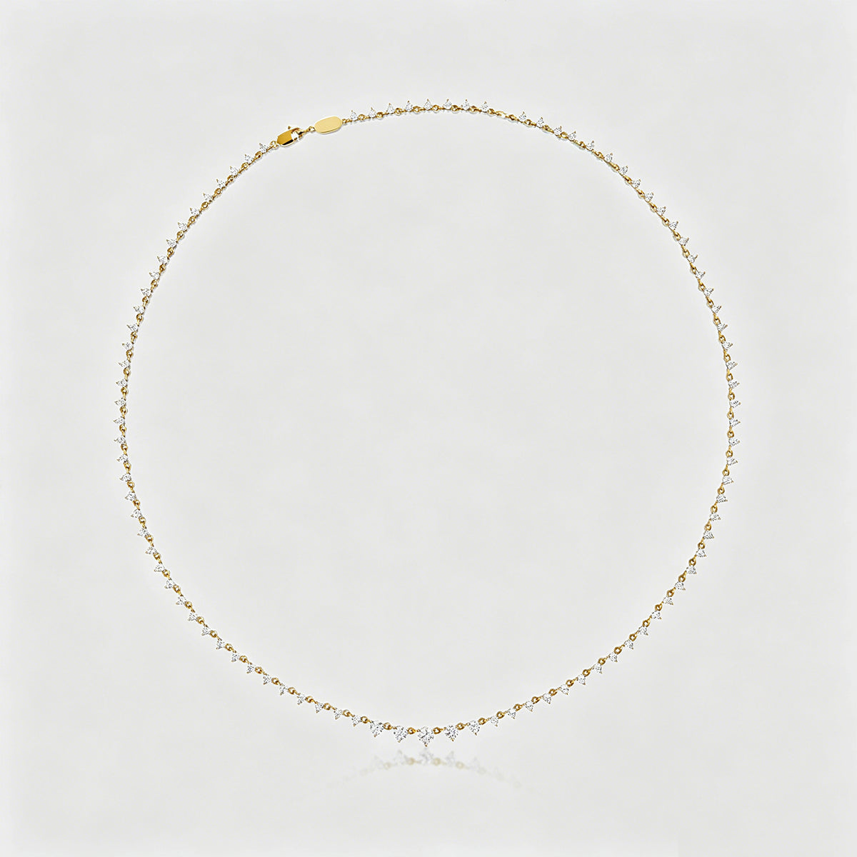 Endless array of graduated Round Lab grown Diamond Pendant Necklace