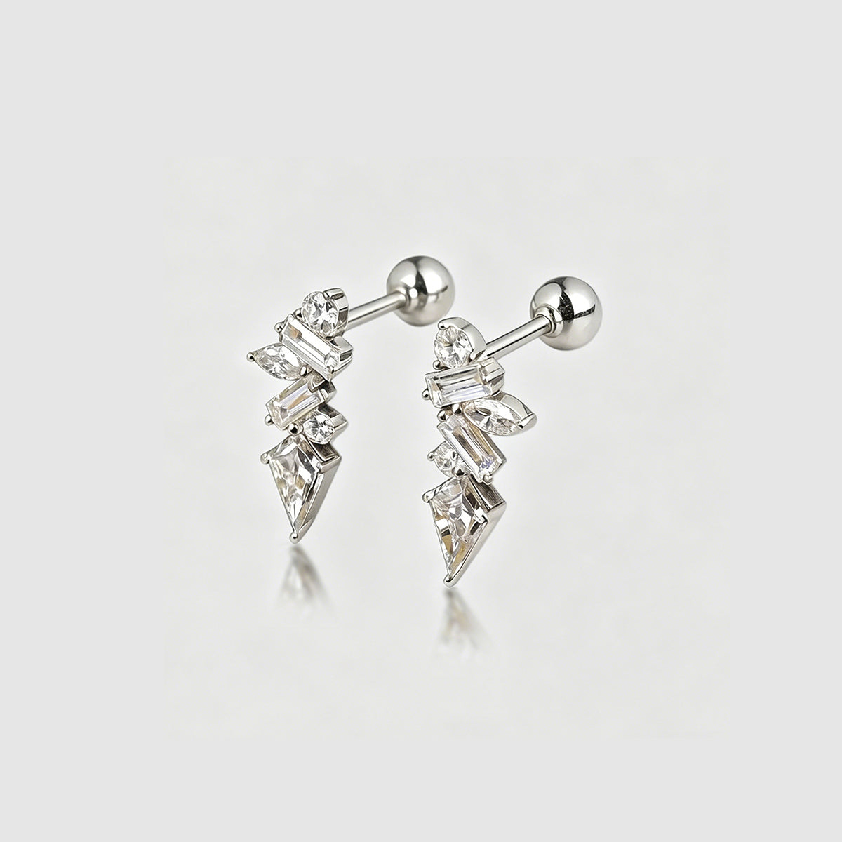 Multi Shape Lab grown Diamonds Antique Cluster Drop Earrings Set