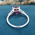 Heart cut Lab Ruby Engagement ring