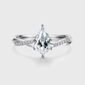 1.0CT~3.0CT Kite Cut Lab grown Diamond Luxury Pave Engagement Ring