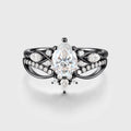 Pear cut Moissanite Side Stone Bridal Set