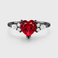 Heart cut Lab Ruby Engagement ring