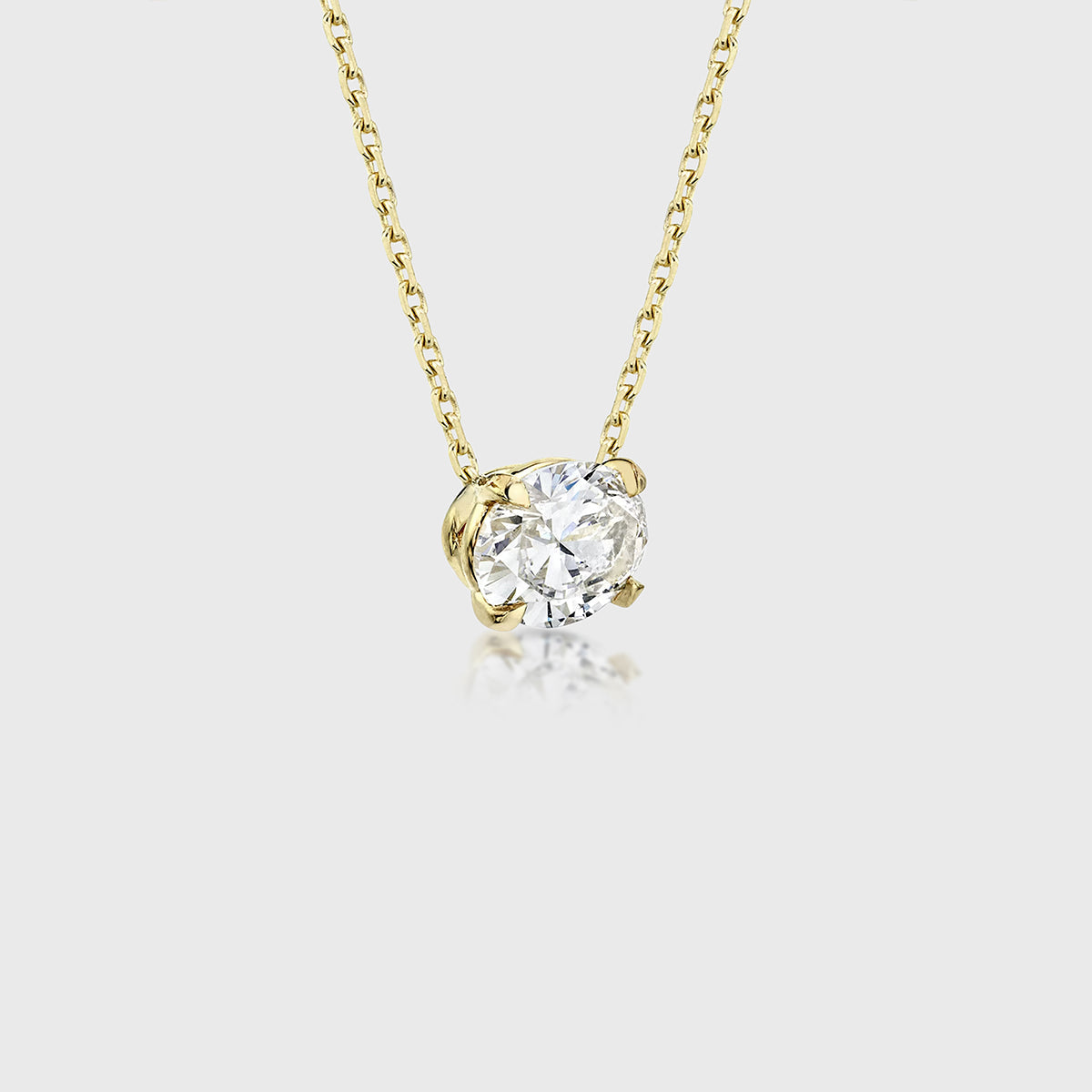 1.0Carat Oval Cut Lab grown diamond Pendant Necklace