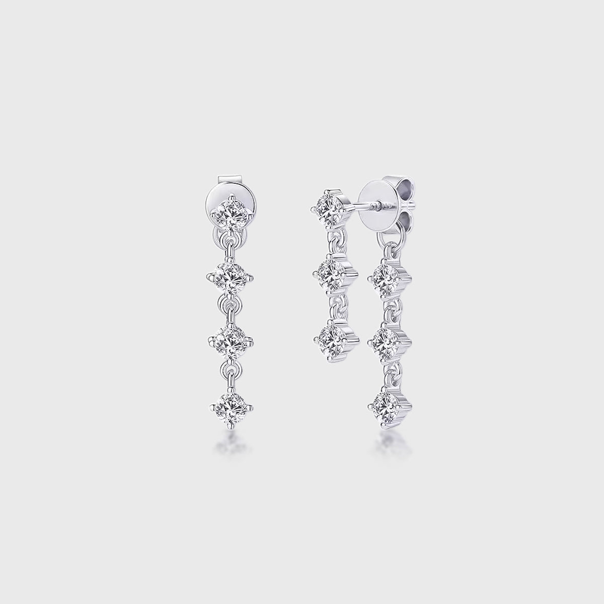 Round Lab grown Diamonds Drop Earrings Set