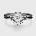 Pear Cut Moissanite Engagement ring Bridal Set