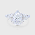 8*12mm Pear Moissanite Cluster Engagement ring