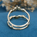 Double Moss Agate | Diamonds Curved Wedding Band