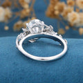 2.5-3.0Carat Natural Moissanite Oval cut cluster Engagement Ring