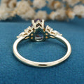 Pear shaped Lab Alexandrite Cluster Engagement ring