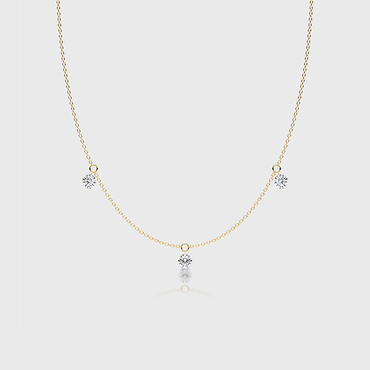 Round Lab grown Diamonds Pendant Necklace