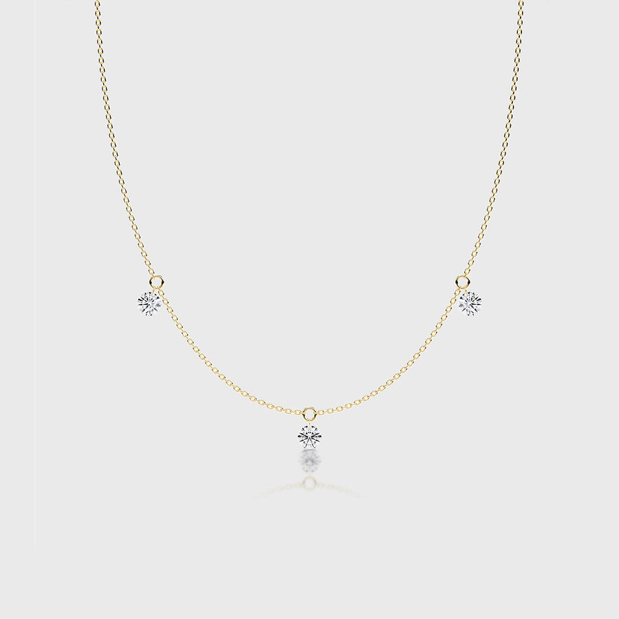 Round Lab grown Diamonds Pendant Necklace