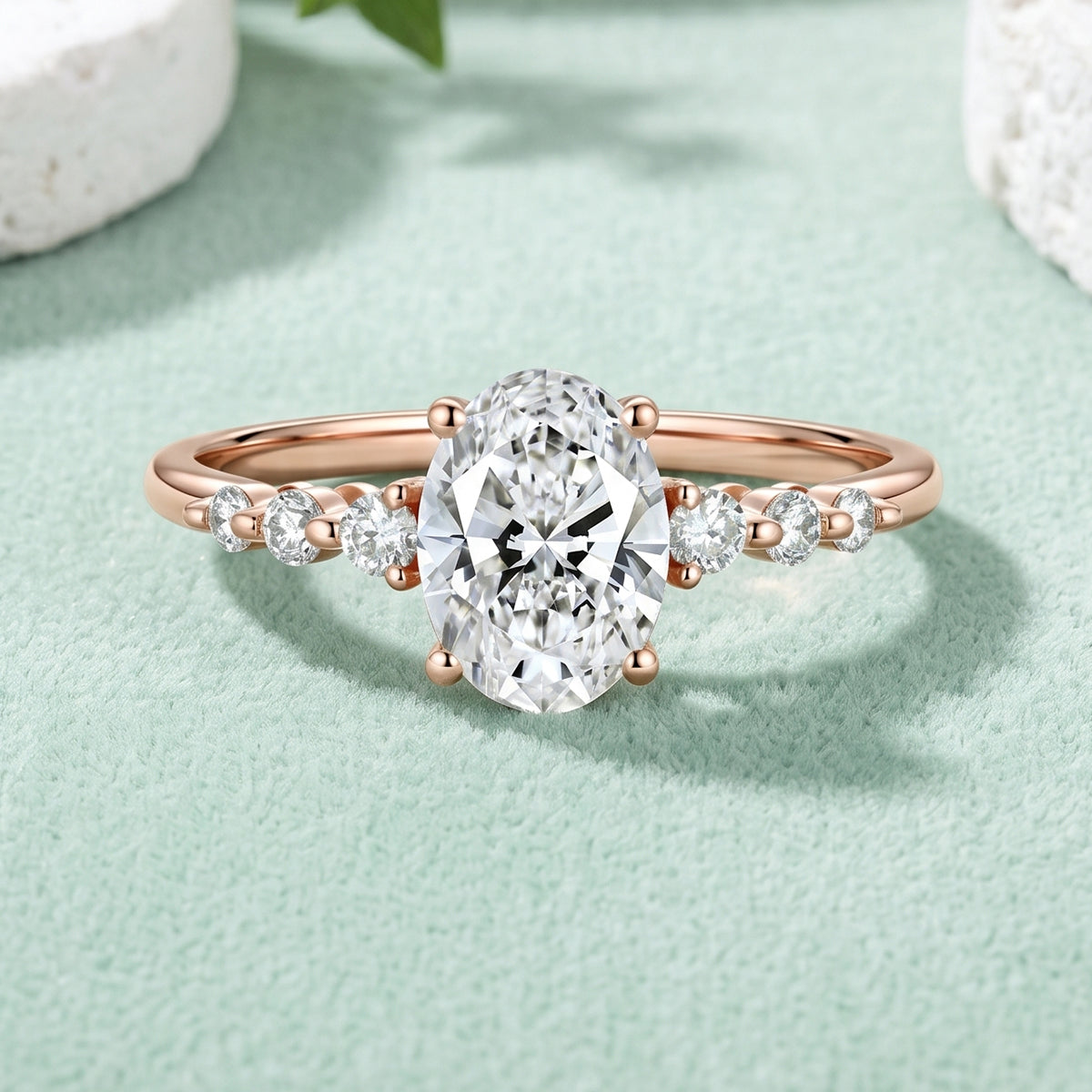 1.0CT~5.0CT Oval Shaped Lab grown Diamond Engagement Ring