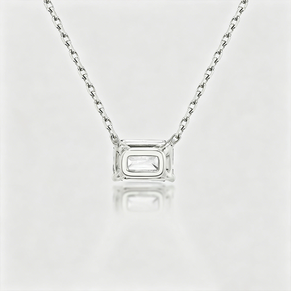 1.0 Carat  Emerald cut Lab grown diamond Pendant Necklace
