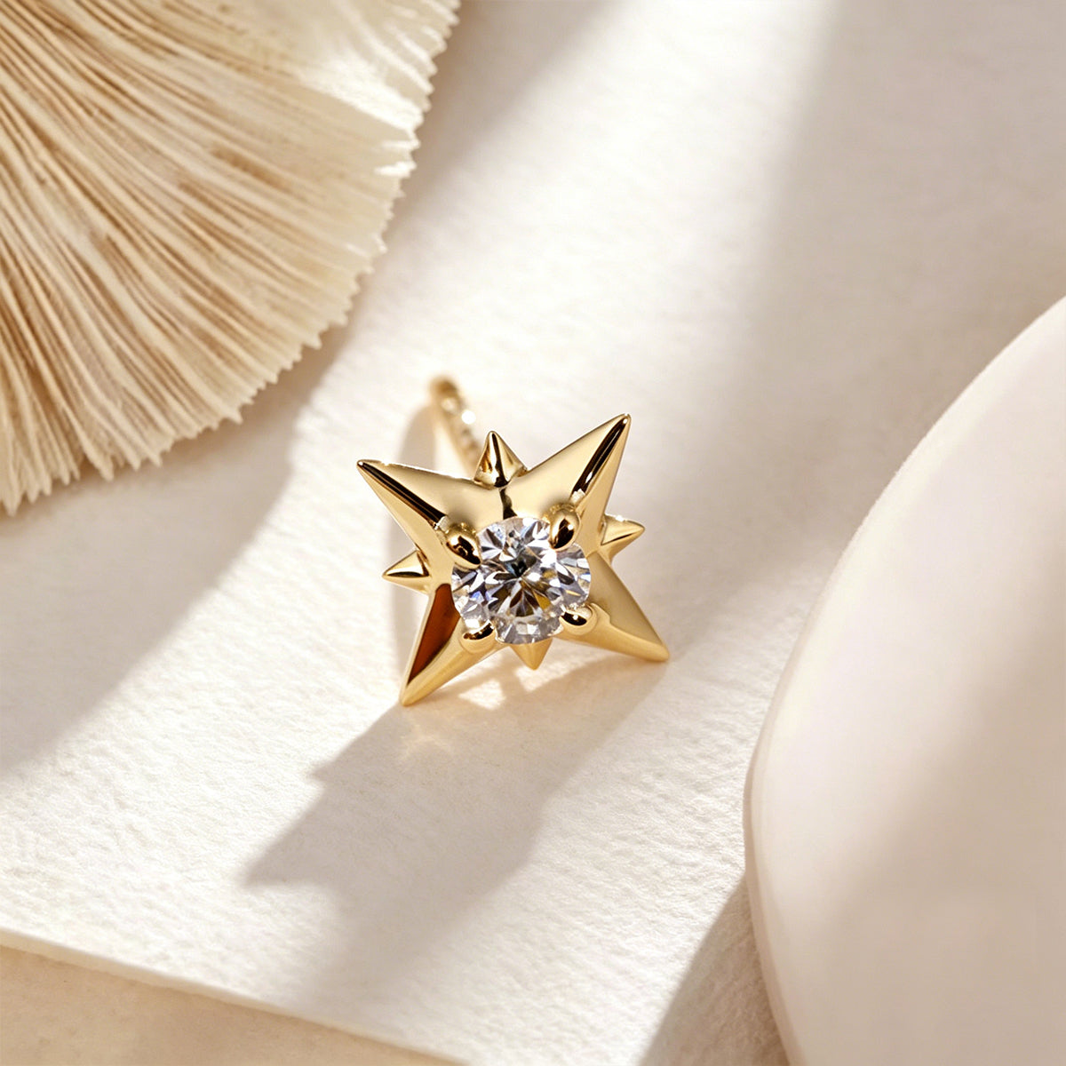 Round cut Lab grown Diamonds Star Drop Earrings Set
