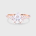 1.2Carat Vintage Pear shaped Moissanite Cluster Engagement Ring