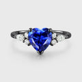 Heart cut Lab Sapphire Engagement ring