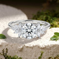 1.0CT~5.0CT Round cut Lab Grown Diamond Cluster Engagement Ring