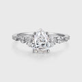 1.0CT~5.0CT Pear cut Lab grown Diamond Luxury Pave Leaf Engagement Ring