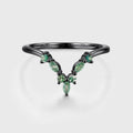 Moss Agate Curved Wedding Band Matching Engagement ring