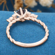 Hexagon cut Alexandrite Engagement ring 