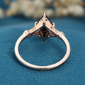 Lozenge cut Black Onyx Solid Gold Engagement Ring