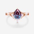 1.2Carat Pear cut Lab Alexandrite | Diamond Engagement ring