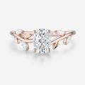 1.5 Carat Vintage Oval cut Moissanite leaf Engagement Ring