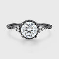 Round cut Moissanite Twisted Engagement Ring