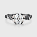Nature Inspired Oval cut Moissanite Leaf Gold Engagement Ring