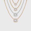 1.0 Carat Emerald Cut Lab grown diamond Pendant Necklace