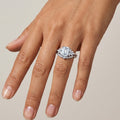 1.0CT~5.0CT Emerald cut Lab grown Diamond Cluster Engagement Ring Set