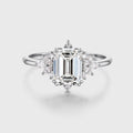 2.0CT Emerald cut Lab grown Diamond Halo Engagement Ring