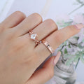 Forever Glow Moissanite Couple Rings |  D Color VVS1 | Rose Gold Leaf Wedding Bridal Set