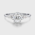 1.5CT Oval cut Lab grown Diamond Cluster Engagement Ring