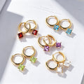 Princess cut Lab Grown Diamond Hoop Earrings Set