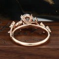 Nature Inspired Marquise cut Moissanite Solid Gold Engagement Ring