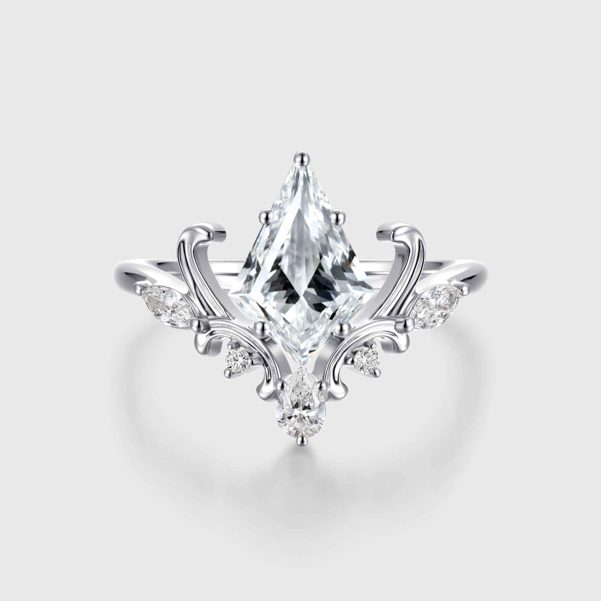 Vintage 1.0CT~3.0CT Kite cut Lab grown Diamond Engagement Ring
