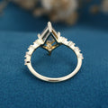Kite Cut Labradorite Yellow Gold Engagement Ring