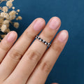 Black Onyx Matching Moissanite | Diamond Half Eternity Wedding Band